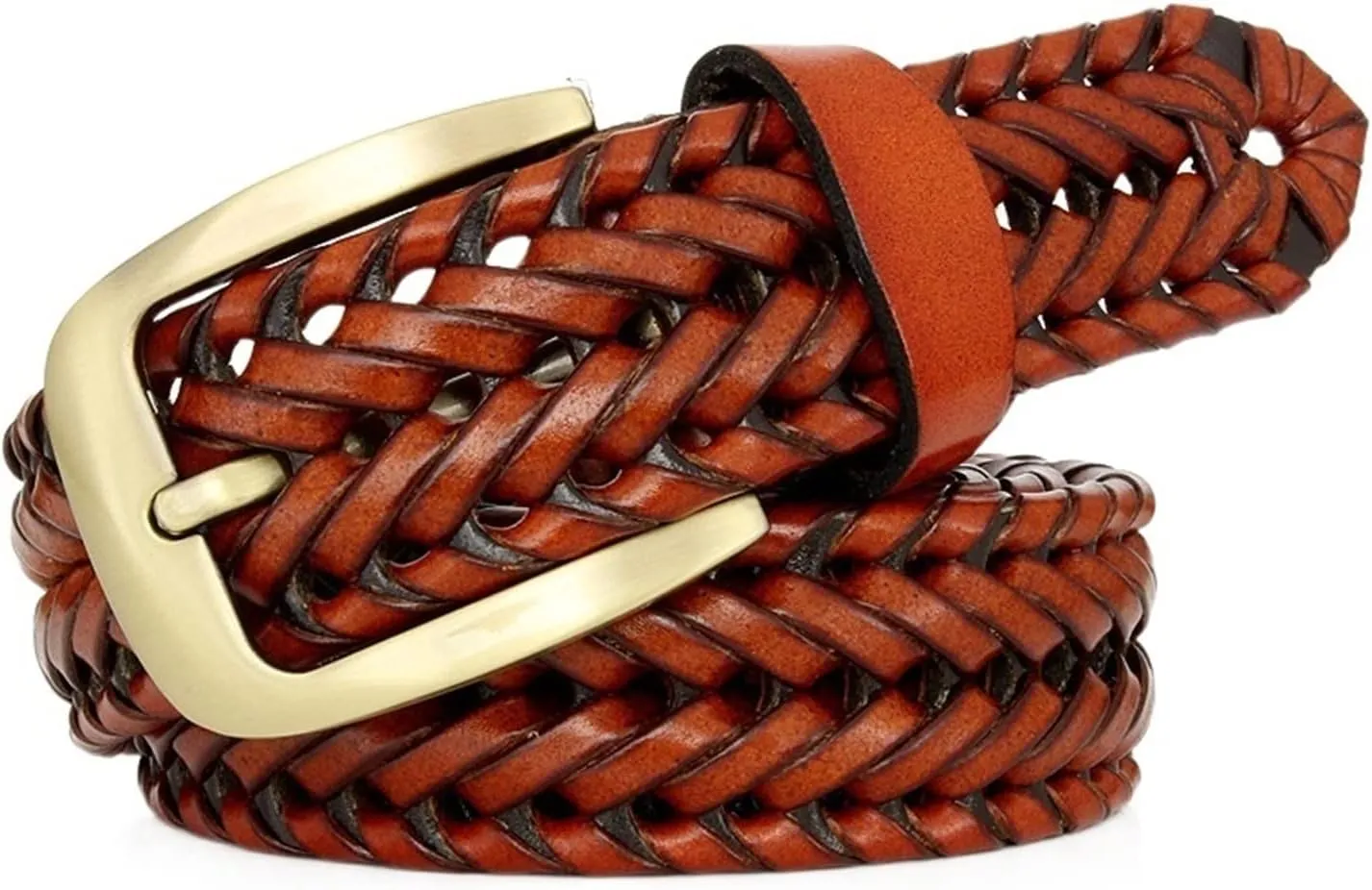 Men and Women Belt Genuine Leather Belt for Men Woven Knitted Quality Belt Male Luxury Strap Belts(44in/110cm,Black)