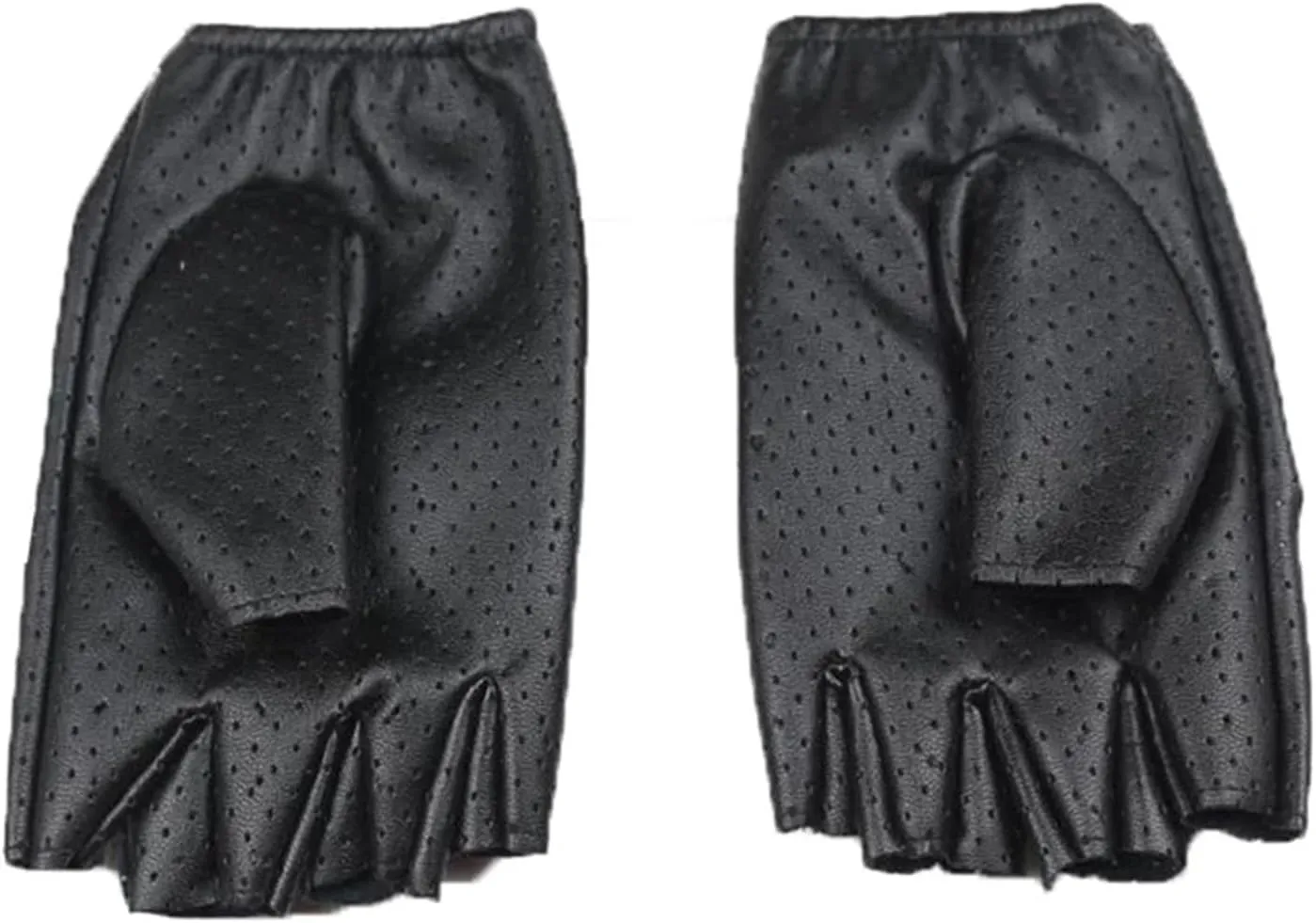 Men's Leather Fingerless Gloves PU Half Finger Driving Gloves Punk Jazz Fingerless Gloves