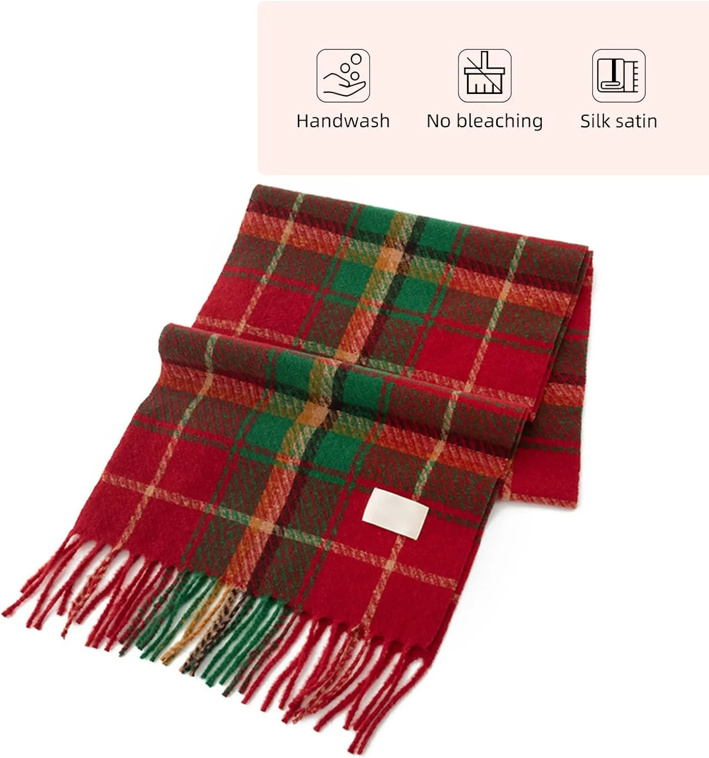 Men's Scarves Winter Plaid Scarf Tassel Edge Soft Warm Scarf-Black and Grey Striped Men's Scarf for Gift