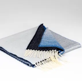 Merino Lambswool Scarf In Denim Ombre