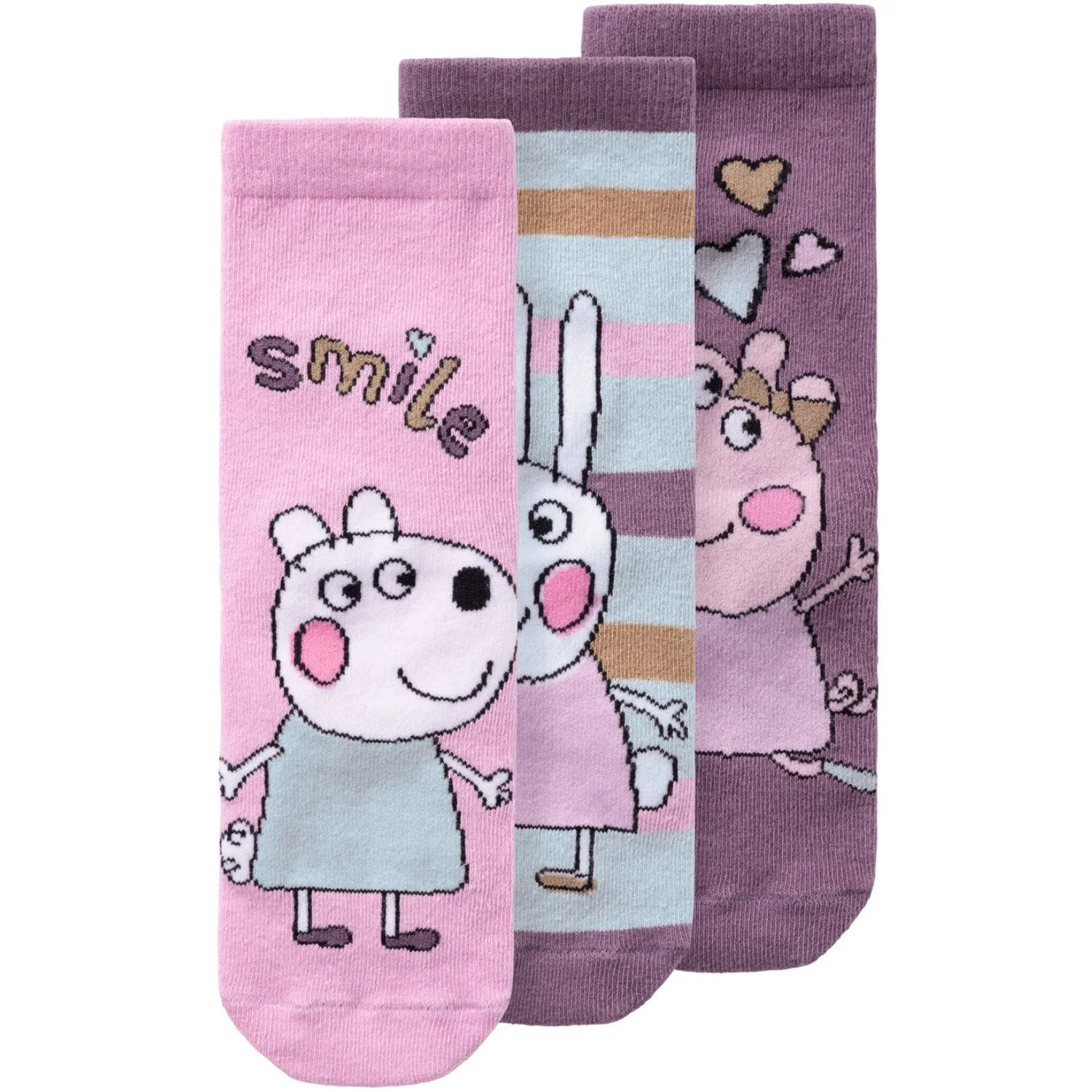 Name It Pastel Lavender 3P Arctic Dusk Ether Pastel Lavender Amina Peppa Pig 3-Pack Socks