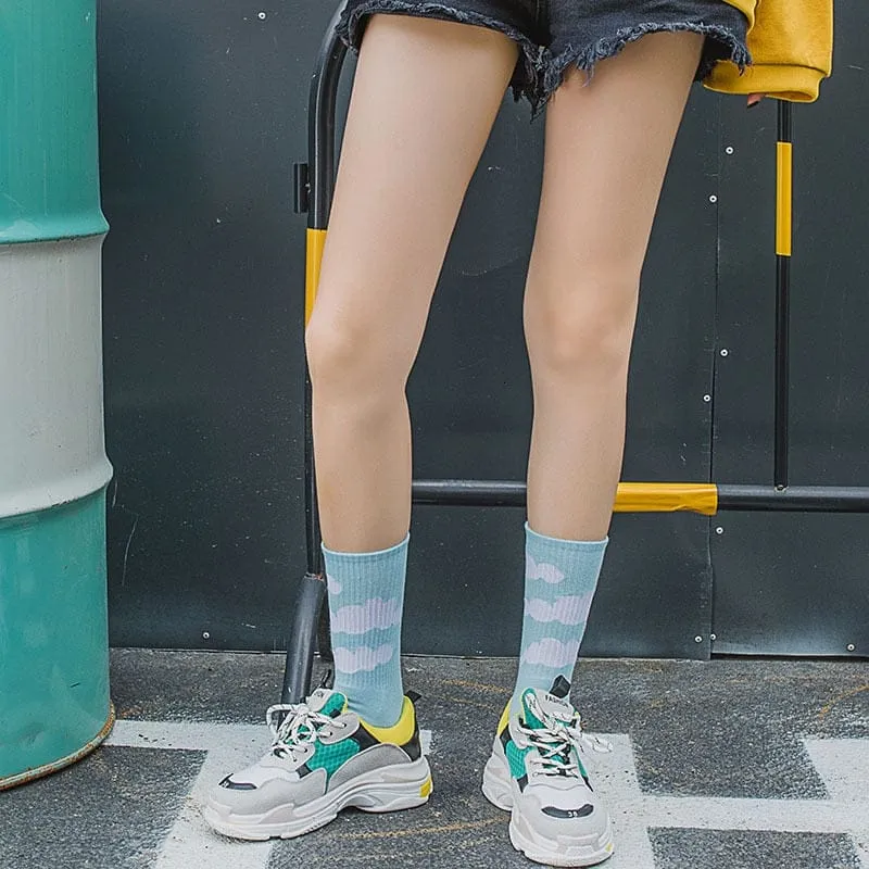 Pastel Blue Cloud Socks