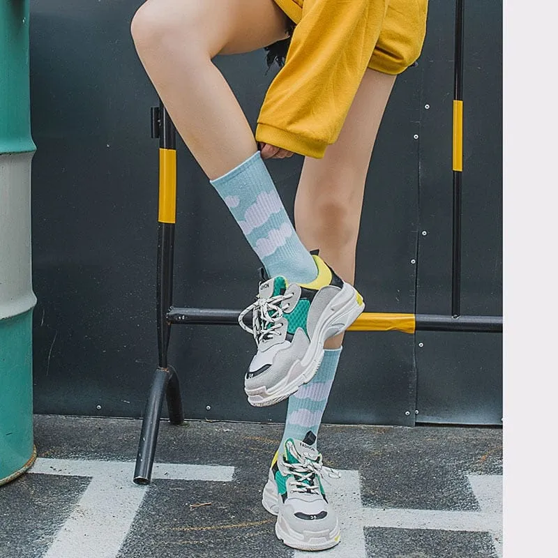 Pastel Blue Cloud Socks