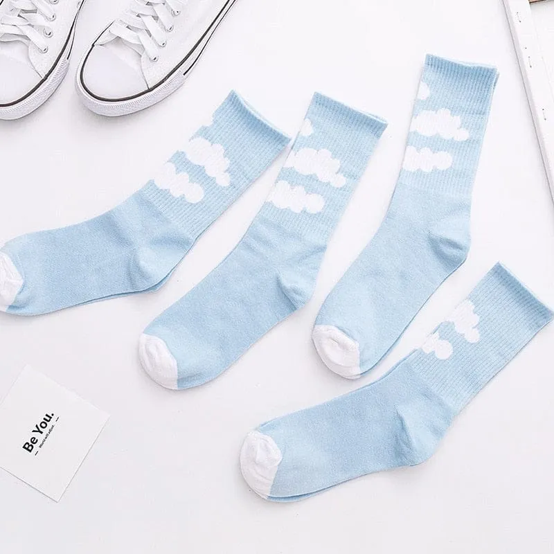 Pastel Blue Cloud Socks