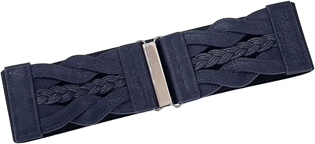 Retro Women's Woven Wide Waist Belt Elastic Stretch Cinch Belts