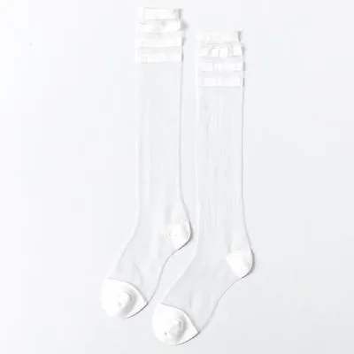 Sale Colorful Aesthetic Knee-High Thin Transparent Socks