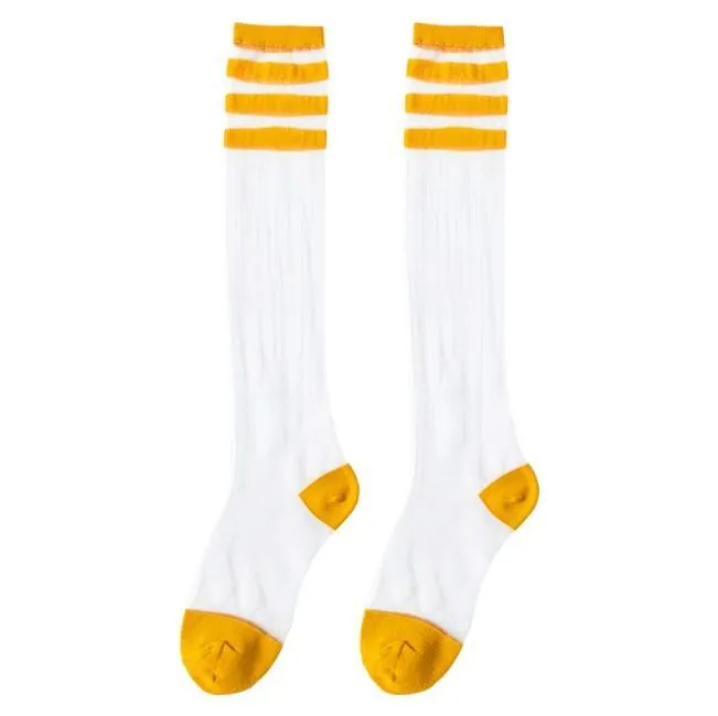 Sale Colorful Aesthetic Knee-High Thin Transparent Socks