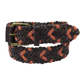 Schoffel Woven Leather Belt - Brown/Ochre