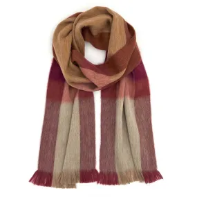 Sea Coral Alpaca Plaid Scarf