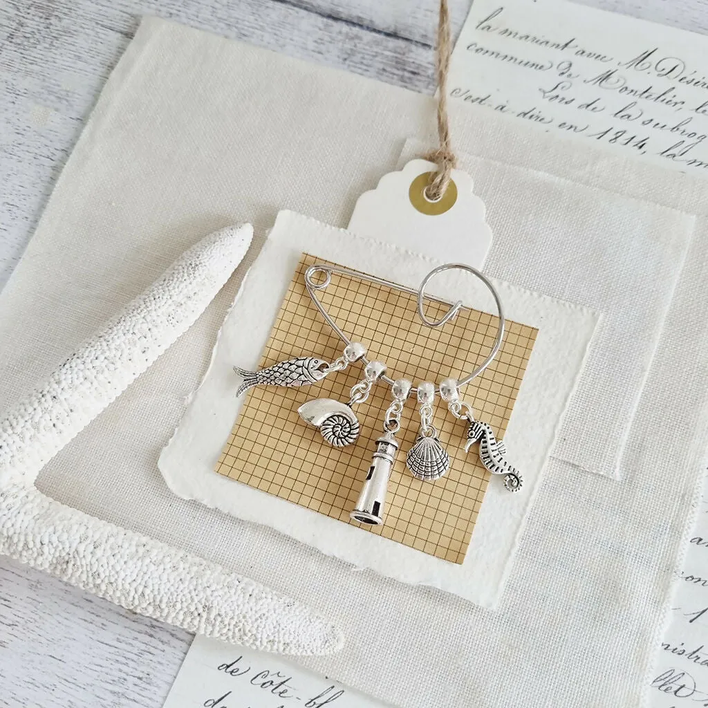 Seaside Swirl Pin Charm Brooch
