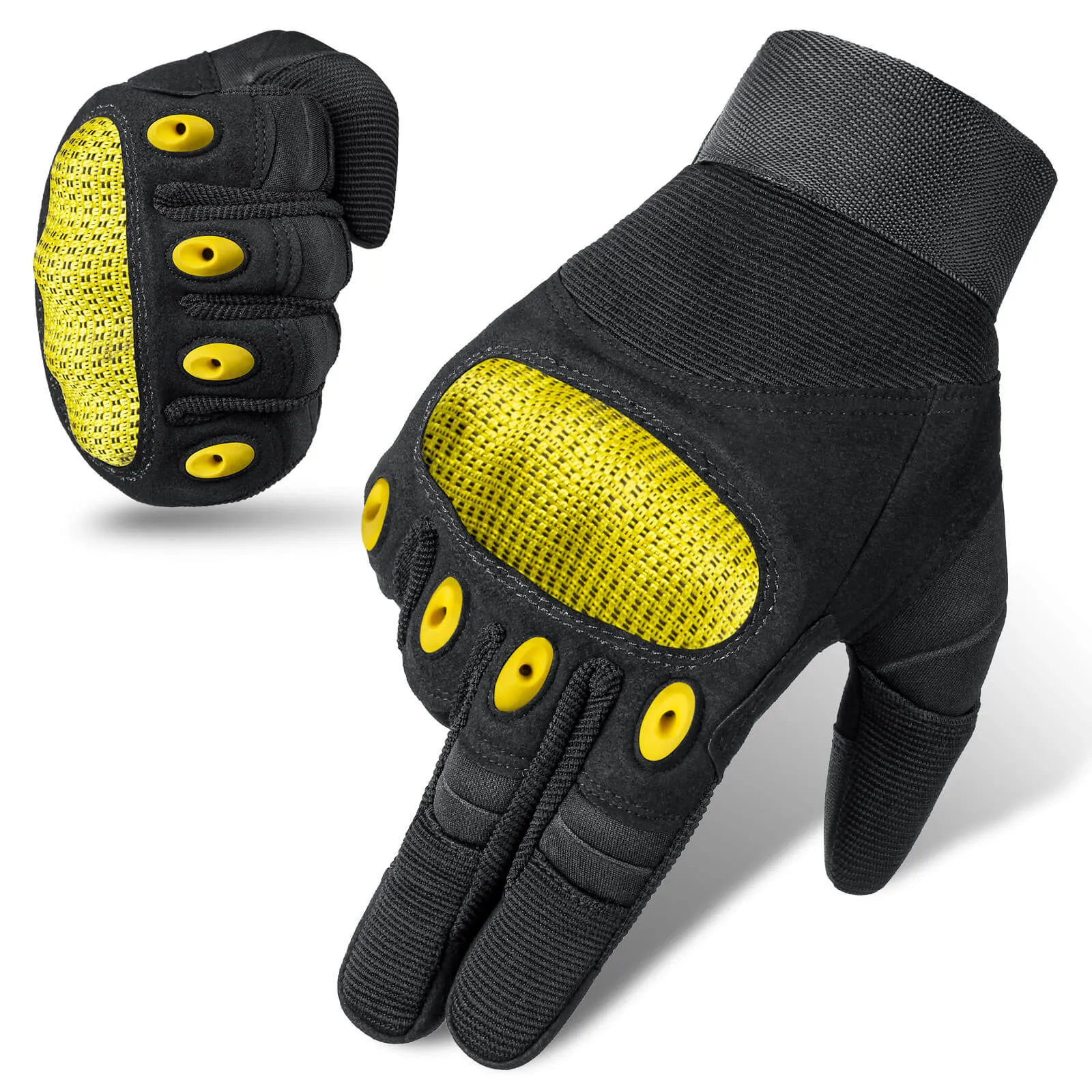 Shock Resistant Touchscreen Leather Biker Gloves