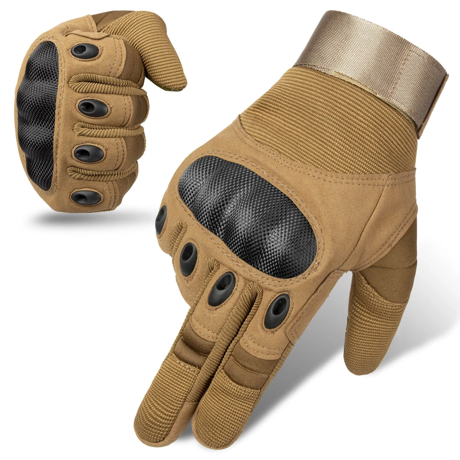 Shock Resistant Touchscreen Leather Biker Gloves