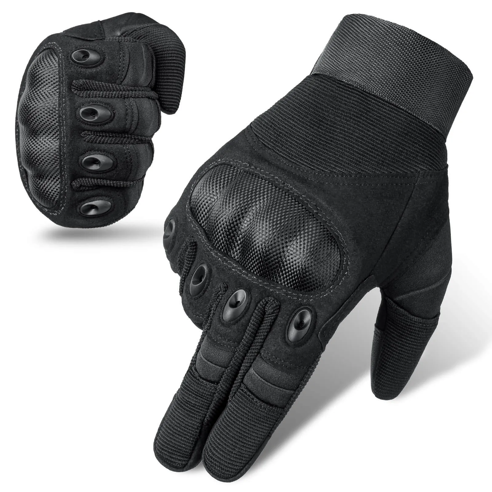 Shock Resistant Touchscreen Leather Biker Gloves