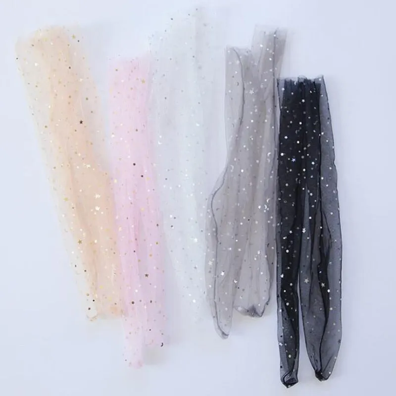 Star Moon Tulle Socks Women Transparent Woman Socks Female