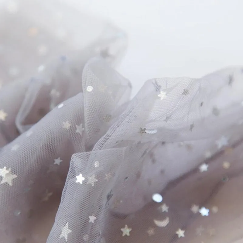Star Moon Tulle Socks Women Transparent Woman Socks Female