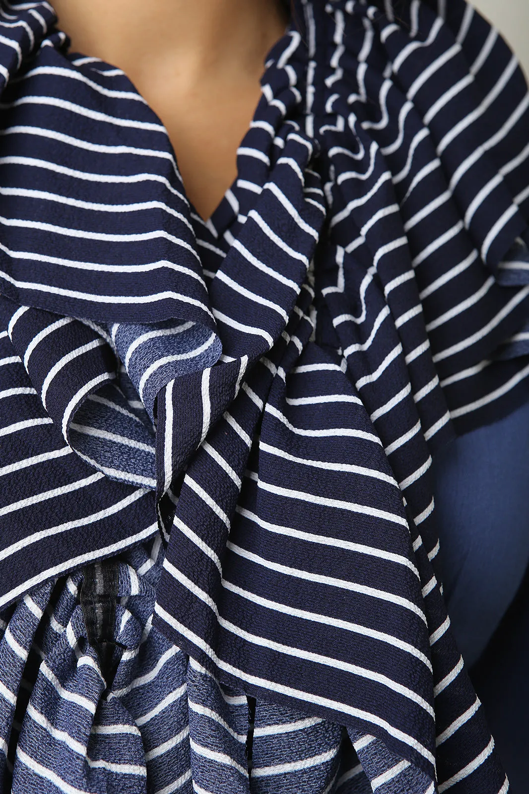 Stripe Ruffled Scarf
