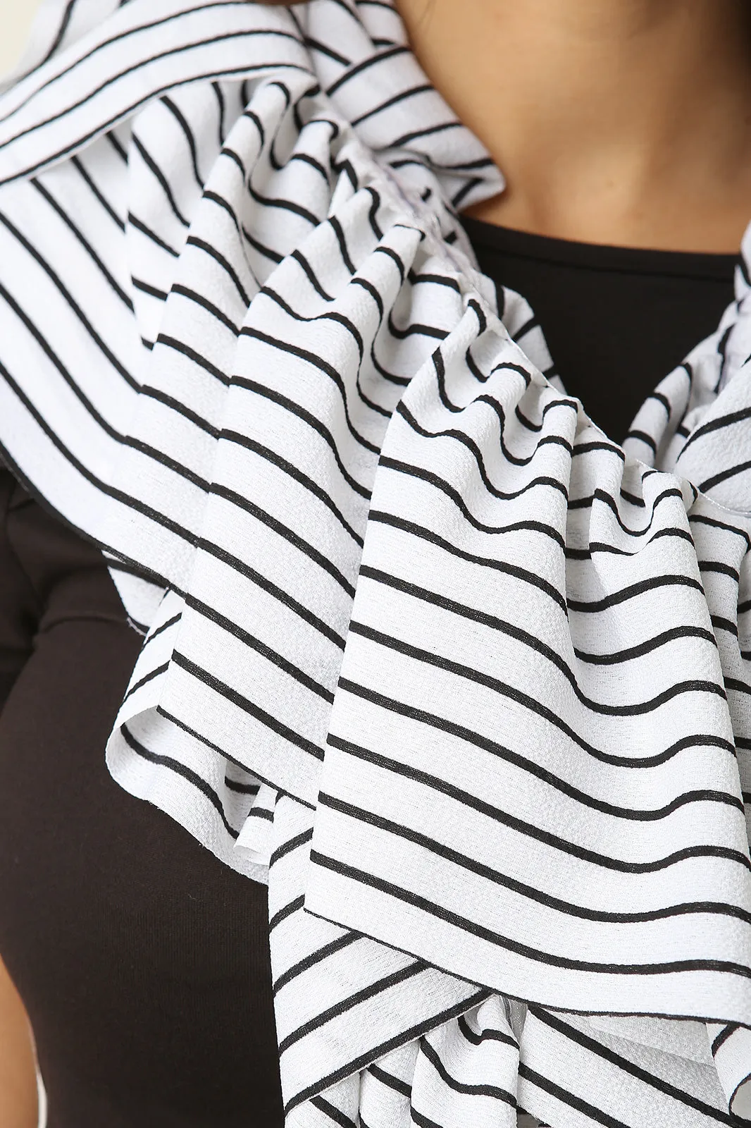 Stripe Ruffled Scarf