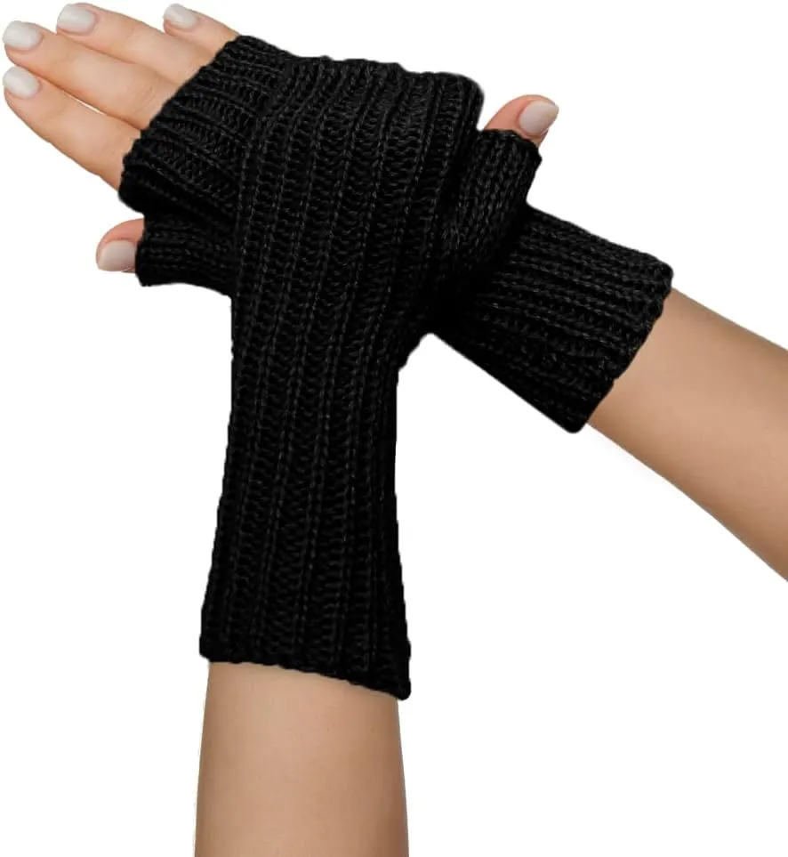 TINKUY PERU Alpaca Wool Fingerless Gloves  Unisex, Hand-Knitted, Warm, Soft, Hypoallergenic  One Size for Winter & Work