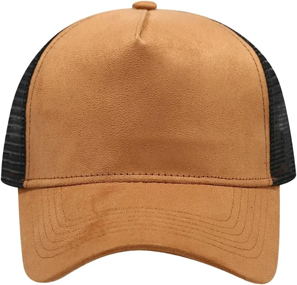 Vintage Suede Baseball Cap for Men Women Summer Mesh Baseball Cap Trucker Mesh Hat Sun Caps Golf Sports Snapback Hat