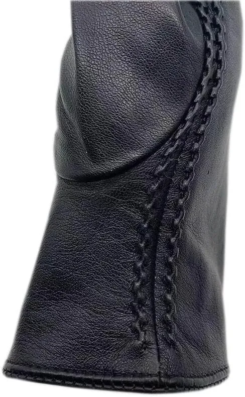 Winter Men's Leather Gloves Warm Gift with Lined Cycling Driving Mittens