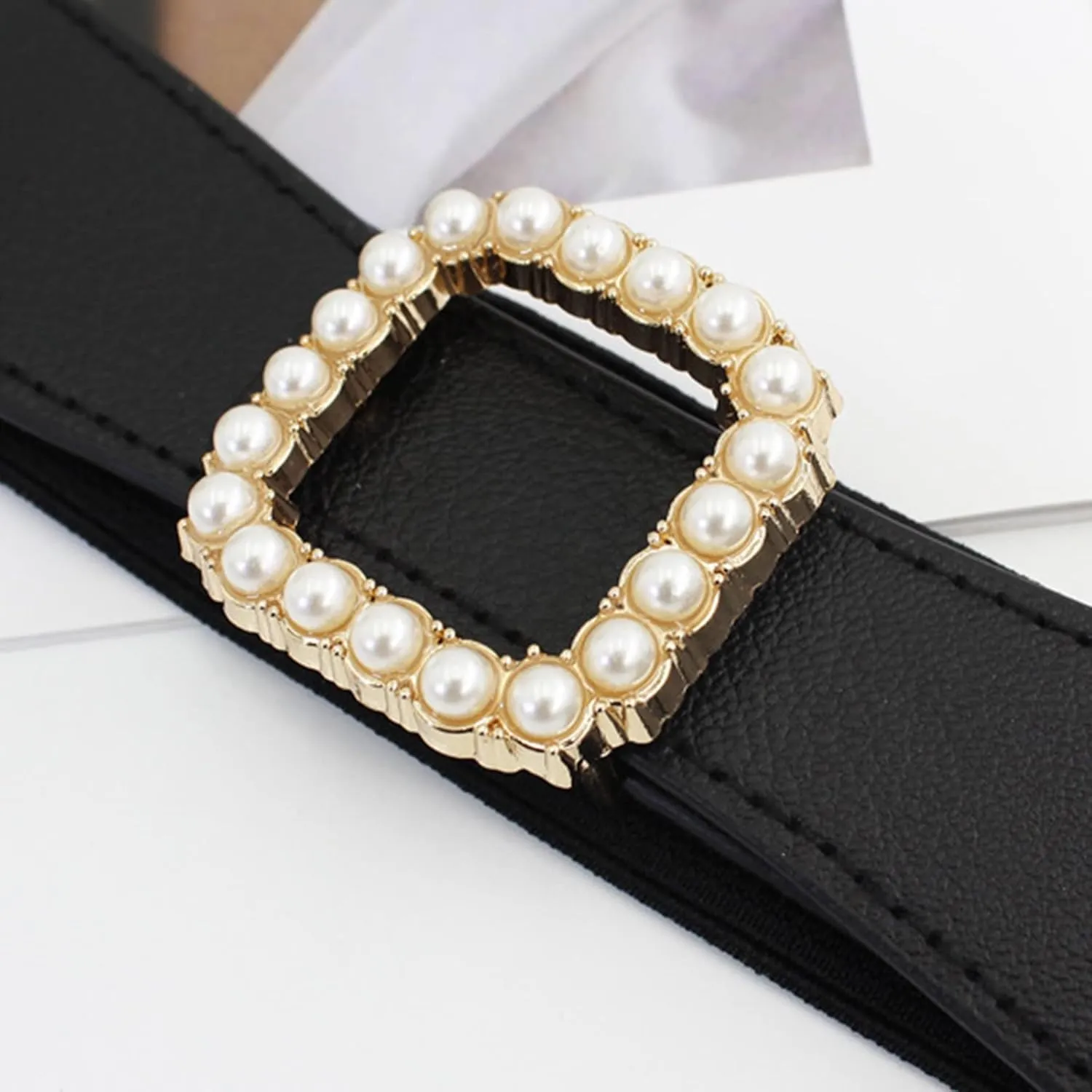 Women Wide Elastic Belt Wide Stretch Waist Belts Waistband For Dresses