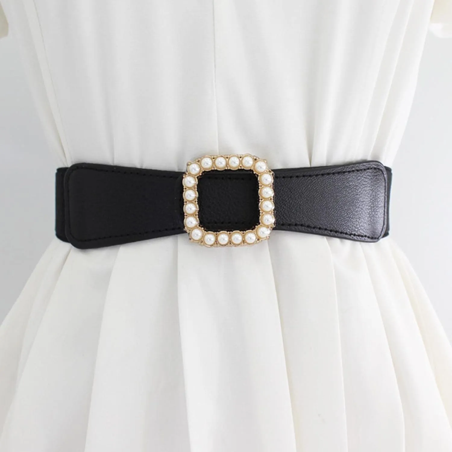 Women Wide Elastic Belt Wide Stretch Waist Belts Waistband For Dresses