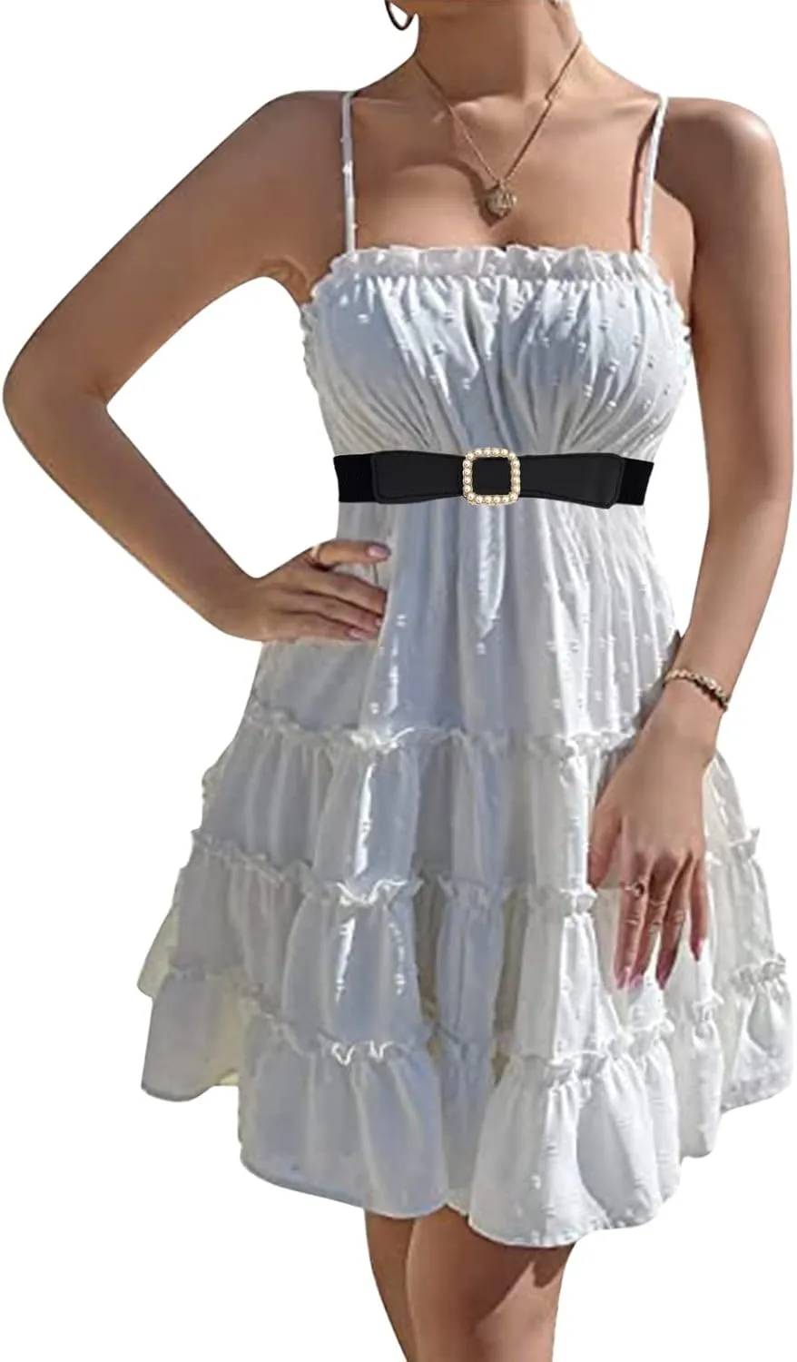 Women Wide Elastic Belt Wide Stretch Waist Belts Waistband For Dresses