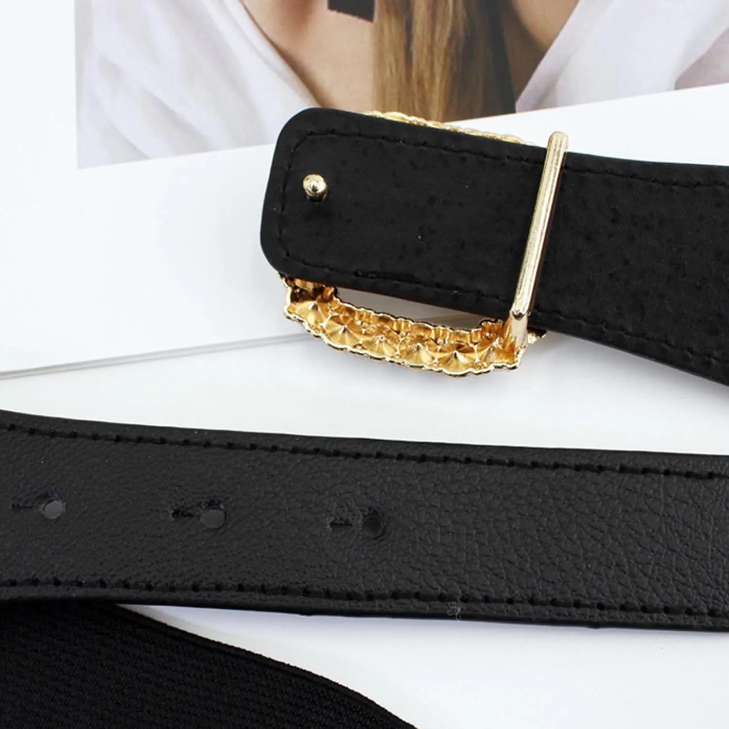 Women Wide Elastic Belt Wide Stretch Waist Belts Waistband For Dresses