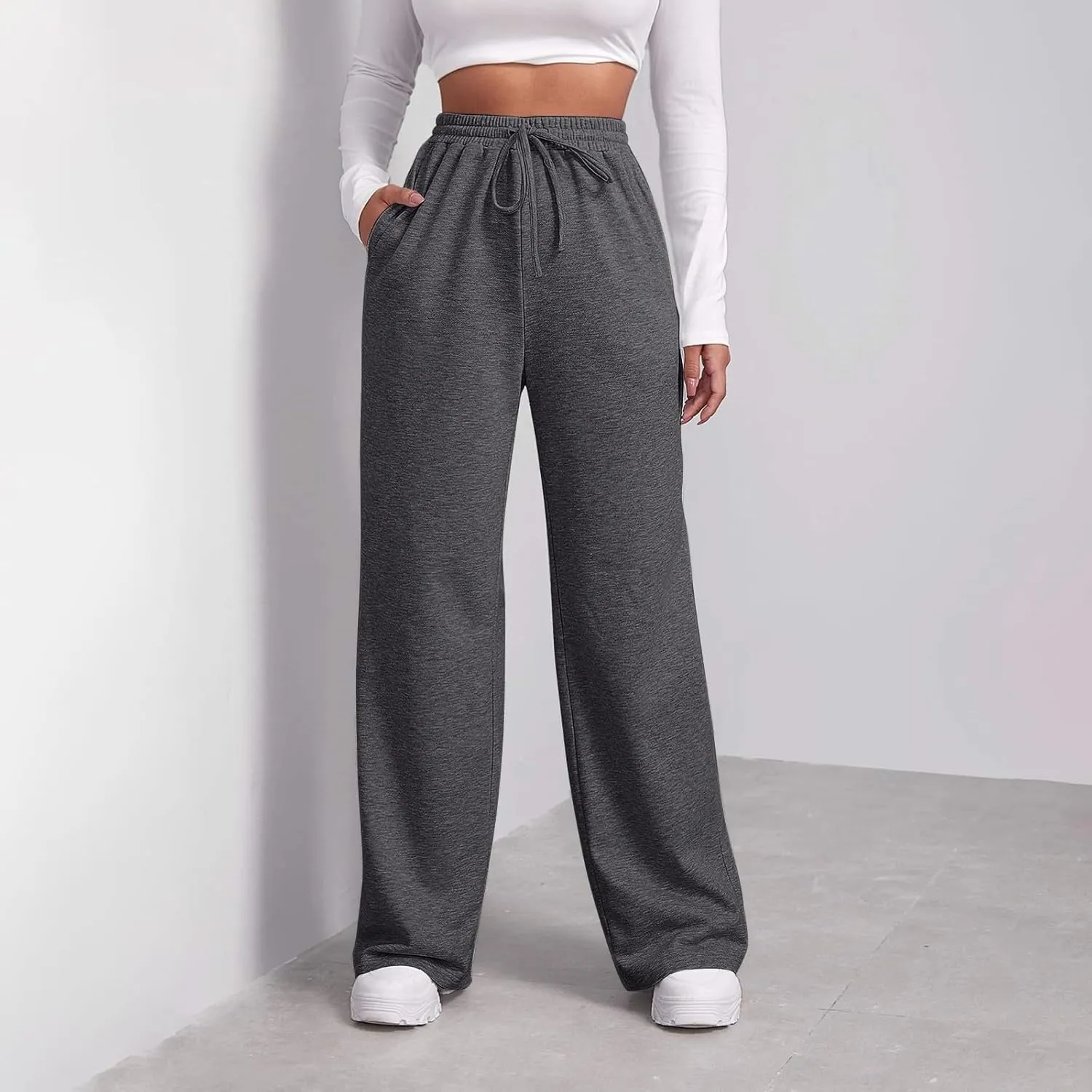 Womens Cargo Sweatpants Wide Leg Y2k Pants for Women High Waisted Casual Loose Trousers Loose Fit for Yoga Trousers