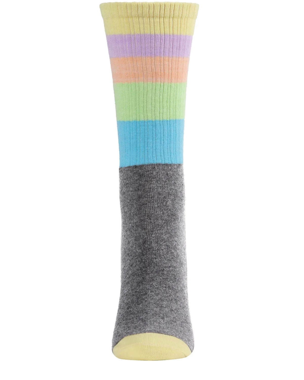 Women's Multicolor Pastel Stripe Crew Sock
