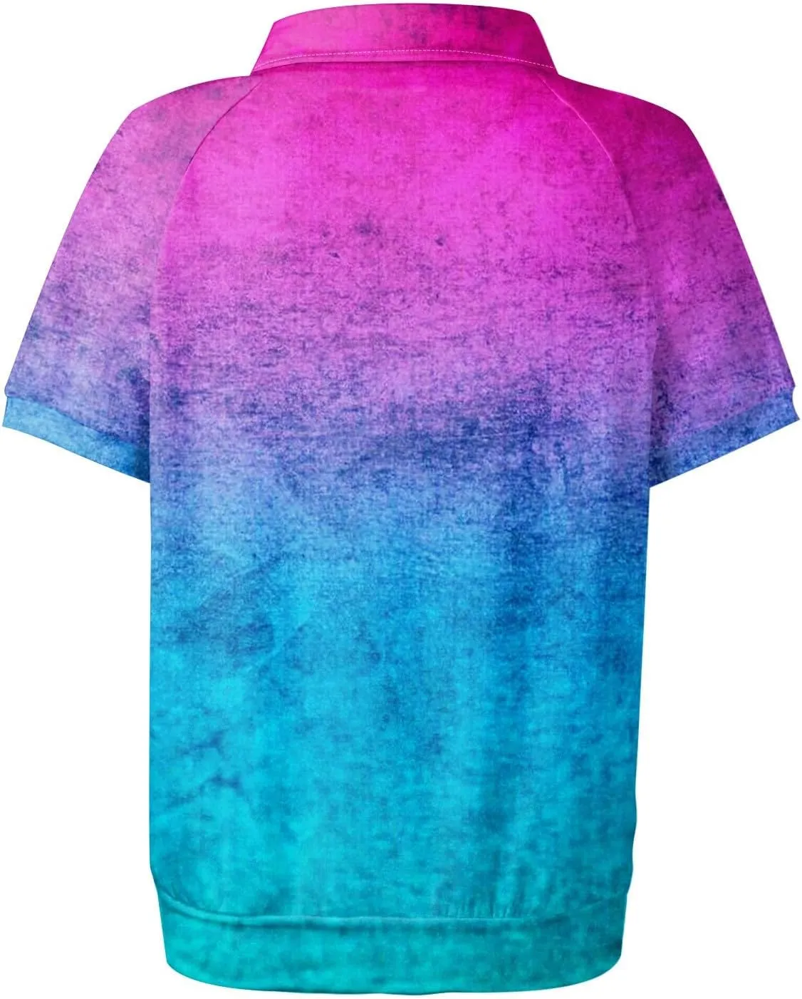 Women's Polo Shirts Womens Summer V Neck Tee Fashion Gradient Color Collar Shirts Women Short Sleeve Polo Tops