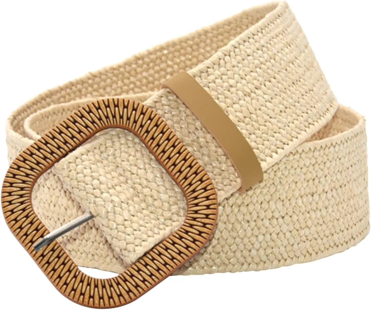 X Belt Women Belt Straw Woven Elastic Stretch Wide Waist Belts For Dresses With Buckle