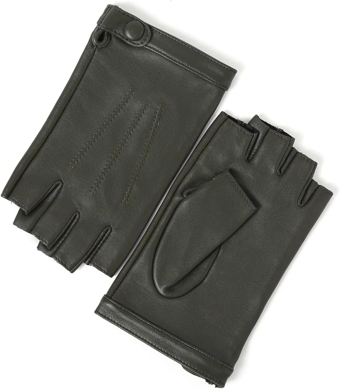 YISEVEN Women's Classic Sheepskin Leather Fingerless Gloves