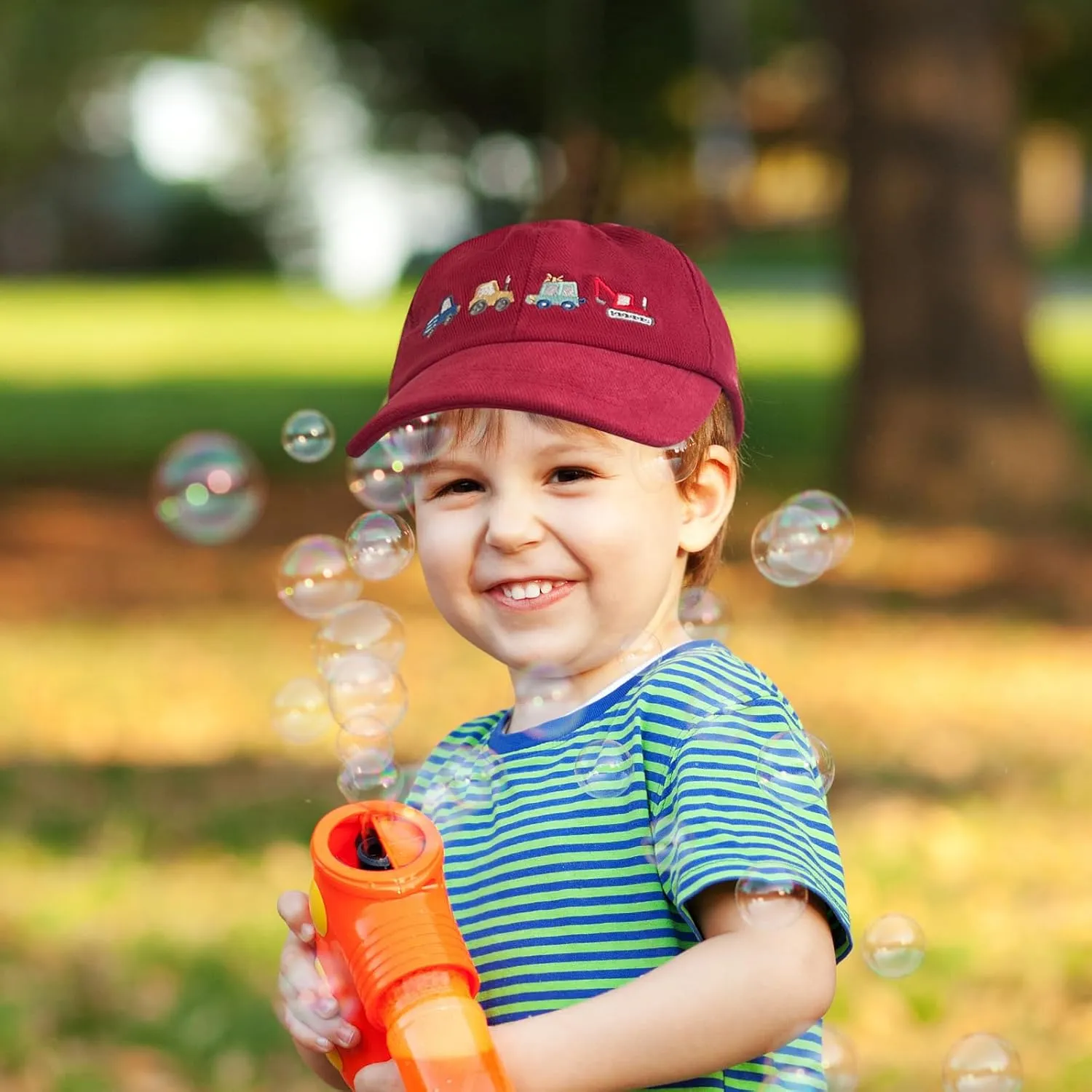 ZGDG Kids Boys Girls Baseball Cap Toddler Embroidery Car Trucker Hat Adjustable Washed Vintage Sun Fishing Hat for 3-8 Years