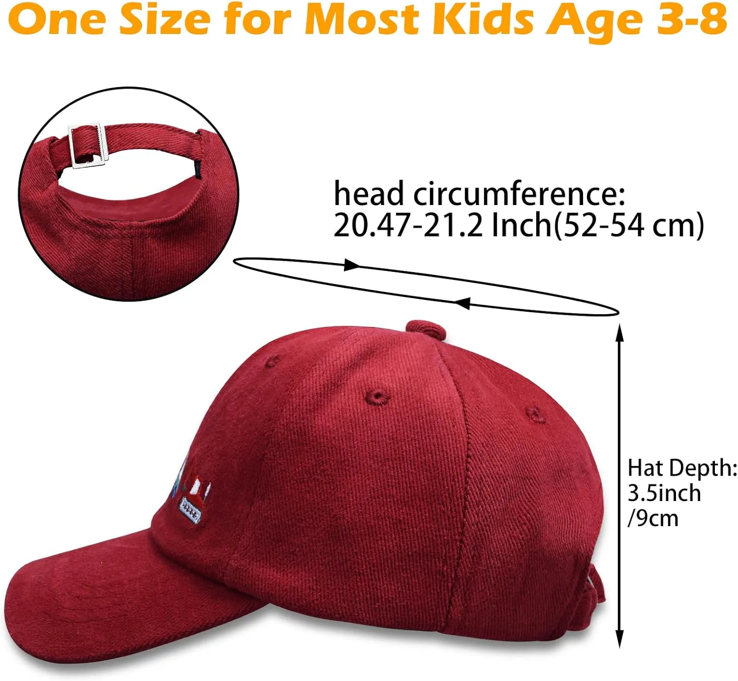 ZGDG Kids Boys Girls Baseball Cap Toddler Embroidery Car Trucker Hat Adjustable Washed Vintage Sun Fishing Hat for 3-8 Years