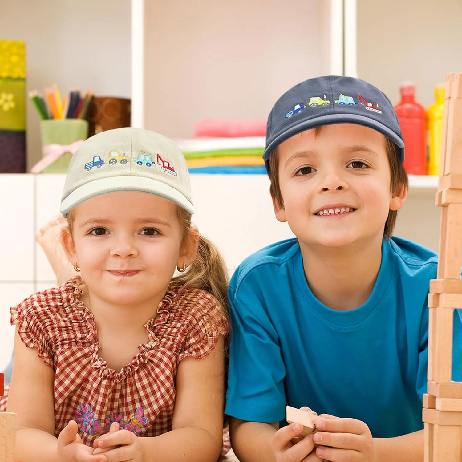 ZGDG Kids Boys Girls Baseball Cap Toddler Embroidery Car Trucker Hat Adjustable Washed Vintage Sun Fishing Hat for 3-8 Years